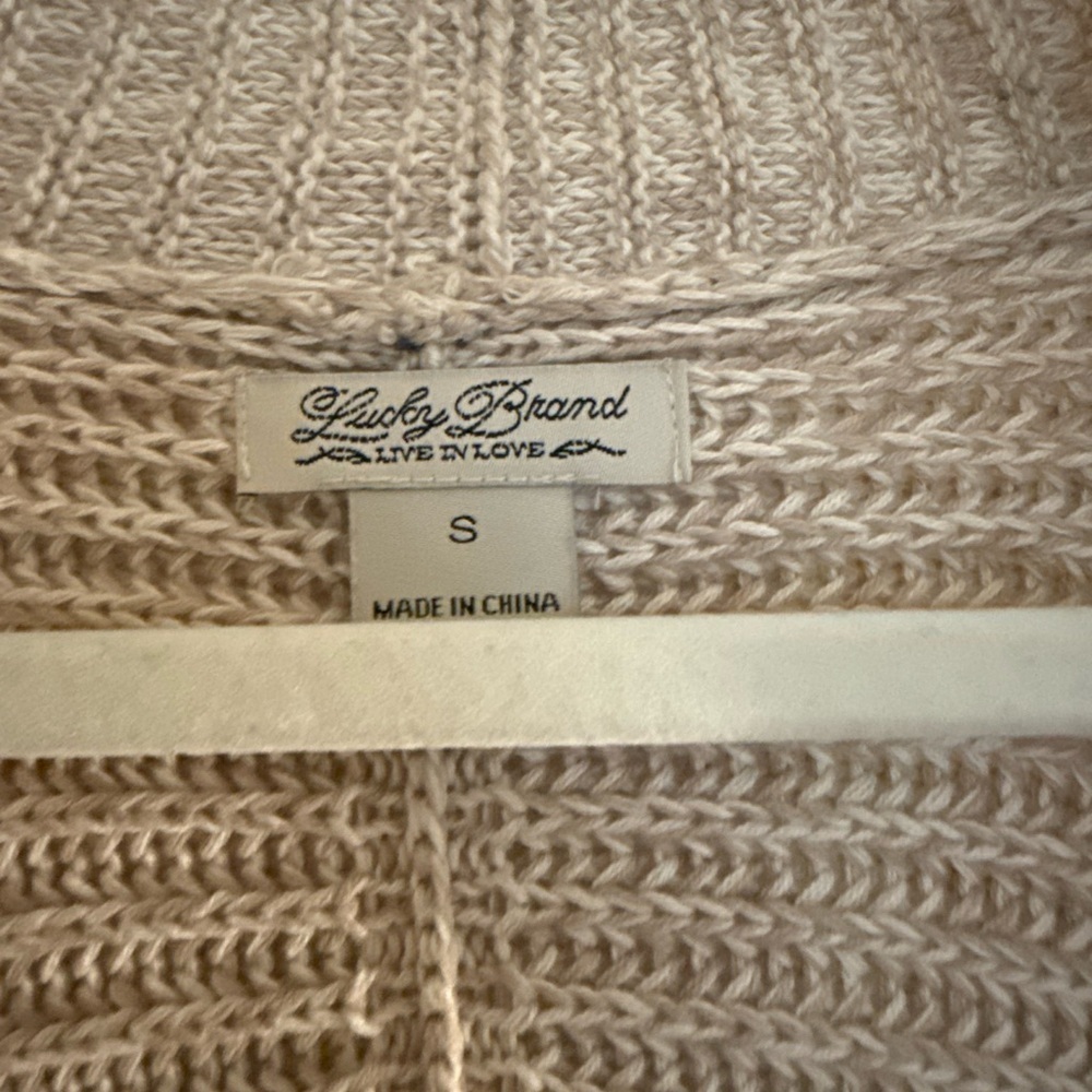 Lucky Brand Beige Knit Cardigan - Picture 5 of 6
